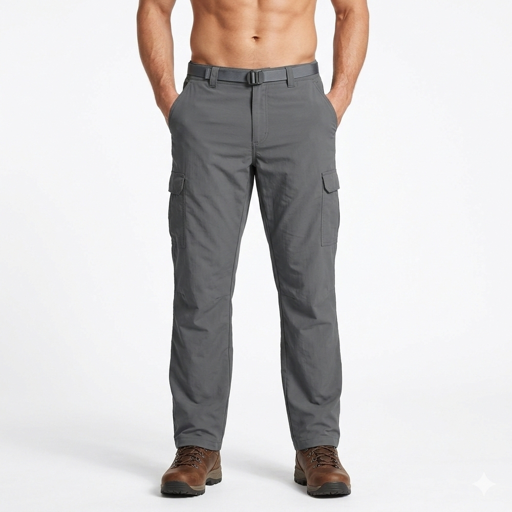 Columbia Men's Grey Cargo Pants Hiking Outdoors  Omni-Shield Sz 38
